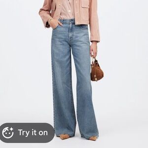 Madewell Curvy Super Wide Leg Jeans - Airy Denim